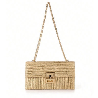 Nieuwe Vakantie WIND MULTI-LAYER KETEN CLAAMSHELL LOCK STRAW BAG OVERSCHULDER BAG