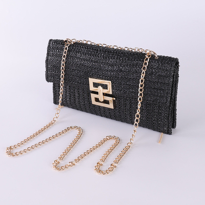 Nieuwe Vakantie WIND MULTI-LAYER KETEN CLAAMSHELL LOCK STRAW BAG OVERSCHULDER BAG