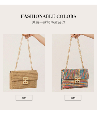 Nieuwe Vakantie WIND MULTI-LAYER KETEN CLAAMSHELL LOCK STRAW BAG OVERSCHULDER BAG
