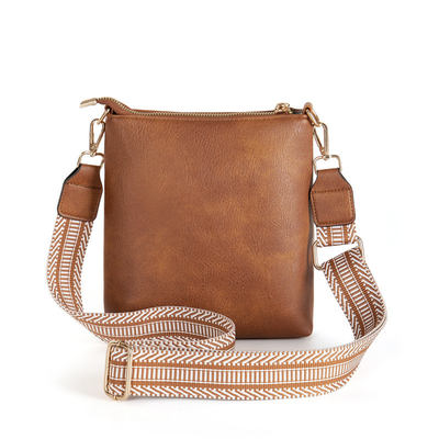 Nieuwe afneembare jacquard band retro kleur PU leer kruisvoetzak kruisvoetzak dameszak