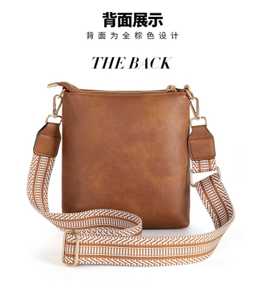 Nieuwe afneembare jacquard band retro kleur PU leer kruisvoetzak kruisvoetzak dameszak