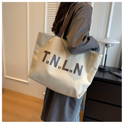 GROTE KAPITALITEIT CANVAS HANDBAG STUDENT MODE COMMUTER make-up tas mammas tas