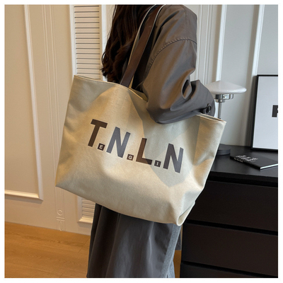 GROTE KAPITALITEIT CANVAS HANDBAG STUDENT MODE COMMUTER make-up tas mammas tas