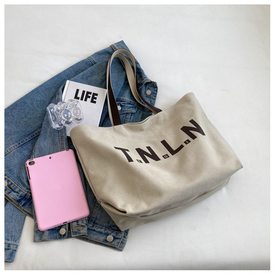 GROTE KAPITALITEIT CANVAS HANDBAG STUDENT MODE COMMUTER make-up tas mammas tas