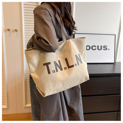 GROTE KAPITALITEIT CANVAS HANDBAG STUDENT MODE COMMUTER make-up tas mammas tas