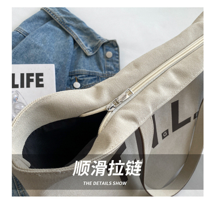 GROTE KAPITALITEIT CANVAS HANDBAG STUDENT MODE COMMUTER make-up tas mammas tas