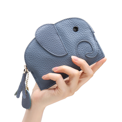 Eerste laag koeienhuid vrouwen muntbeurs Nieuwe olifant creatieve tassel rits zak lederen sleutelzak muntzak