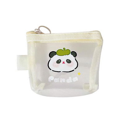 Cartoon Net Coin Purse CUTE CHANGE opslagzak transparante draagbare kaartzak rode envelop mini opslagzak