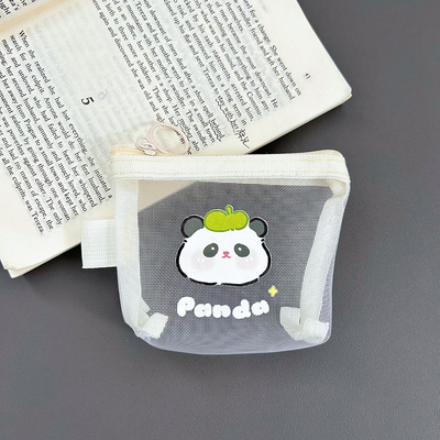 Cartoon Net Coin Purse CUTE CHANGE opslagzak transparante draagbare kaartzak rode envelop mini opslagzak