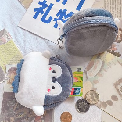 Schattig schattig klein pinguïn munt port portefeuille rode envelop data lijn tas munt tas
