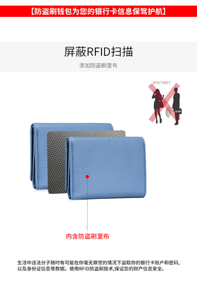 Anti-diefstal borstel dames lederen portemonnee korte kaart tas drievoudige kleine portemonnee RFID MINI koeienhuid munt portemonnee cross-bord
