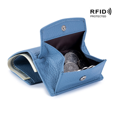 Anti-diefstal borstel dames lederen portemonnee korte kaart tas drievoudige kleine portemonnee RFID MINI koeienhuid munt portemonnee cross-bord