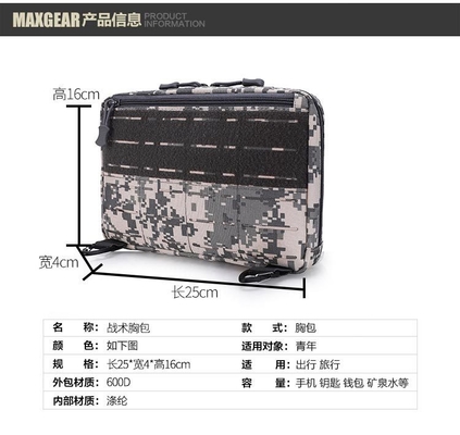 Nieuwe tactische borsttas mannen functioneren vest vest tas drie doeleinden motorfiets camouflage mannen rugzak