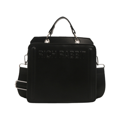 Eenvoudige mode brieftas dames nieuwe in commuter handtas klein vierkant tas senior textuur breed schouderband kruislichaam