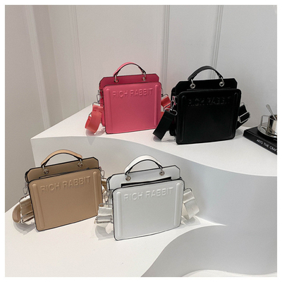 Eenvoudige mode brieftas dames nieuwe in commuter handtas klein vierkant tas senior textuur breed schouderband kruislichaam