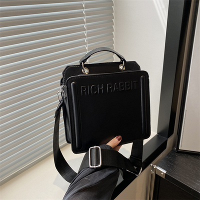 Eenvoudige mode brieftas dames nieuwe in commuter handtas klein vierkant tas senior textuur breed schouderband kruislichaam