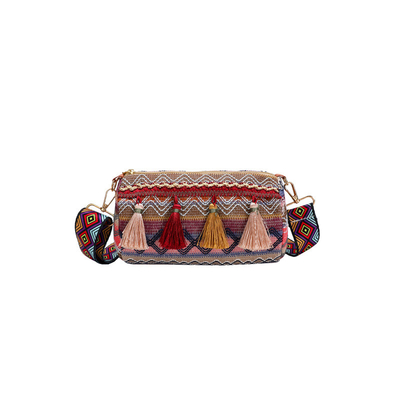 FASHION CHINESE NATIONAL STYLE breed schouderband kussensak kruislichaam zak gestreepte schouderzak damesak