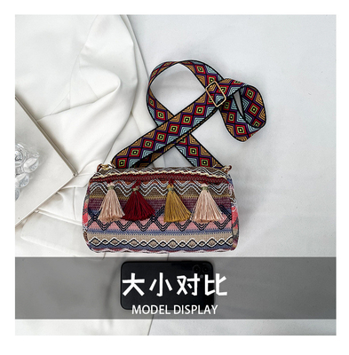 FASHION CHINESE NATIONAL STYLE breed schouderband kussensak kruislichaam zak gestreepte schouderzak damesak