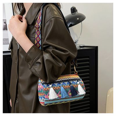 FASHION CHINESE NATIONAL STYLE breed schouderband kussensak kruislichaam zak gestreepte schouderzak damesak