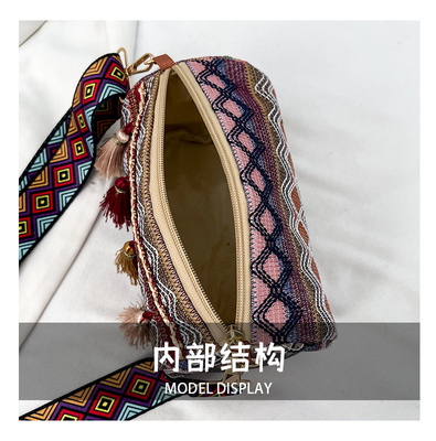FASHION CHINESE NATIONAL STYLE breed schouderband kussensak kruislichaam zak gestreepte schouderzak damesak
