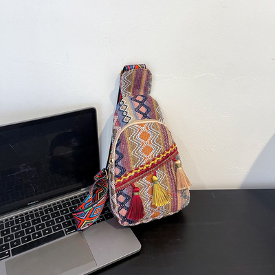 Nieuwe Chinese mode enkel schouder over het lichaam tas net rood simpel etnische stijl kleine tas textuur borst tas dames tas