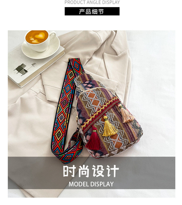 Nieuwe Chinese mode enkel schouder over het lichaam tas net rood simpel etnische stijl kleine tas textuur borst tas dames tas