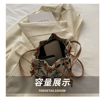 Nieuw Chinees NATIONAL WIND ARCHIPIT BUCKET BAG SIMPLE FASHION TENDEN ZOMER Nieuwe Linnen STYLE HIGH-GRADE SENSE enkelvoudige schouder