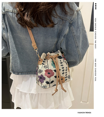 Nieuw Chinees NATIONAL WIND ARCHIPIT BUCKET BAG SIMPLE FASHION TENDEN ZOMER Nieuwe Linnen STYLE HIGH-GRADE SENSE enkelvoudige schouder
