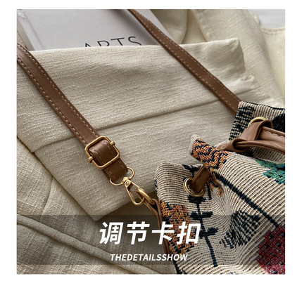Nieuw Chinees NATIONAL WIND ARCHIPIT BUCKET BAG SIMPLE FASHION TENDEN ZOMER Nieuwe Linnen STYLE HIGH-GRADE SENSE enkelvoudige schouder