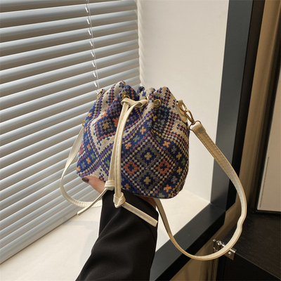 Nieuw Chinees NATIONAL WIND ARCHIPIT BUCKET BAG SIMPLE FASHION TENDEN ZOMER Nieuwe Linnen STYLE HIGH-GRADE SENSE enkelvoudige schouder