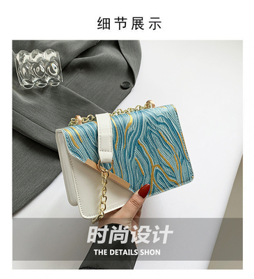 Tas vrouwen nieuwe mode kleine vierkante tas groothandel niche eenvoudige retro quicksand alles enkel schouder crossbody cha