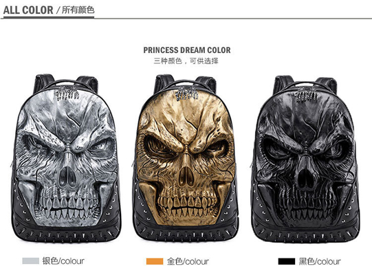 3D PU LEER SKULL rugzak - rugzakken stoom punk rivet persoonlijkheid reis rugzak universiteit / middelbare school tassen boekzak