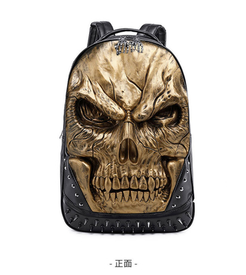 3D PU LEER SKULL rugzak - rugzakken stoom punk rivet persoonlijkheid reis rugzak universiteit / middelbare school tassen boekzak