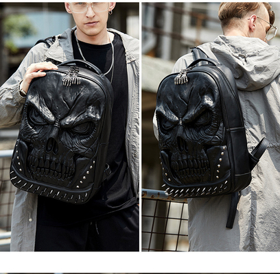 3D PU LEER SKULL rugzak - rugzakken stoom punk rivet persoonlijkheid reis rugzak universiteit / middelbare school tassen boekzak