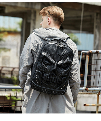 3D PU LEER SKULL rugzak - rugzakken stoom punk rivet persoonlijkheid reis rugzak universiteit / middelbare school tassen boekzak