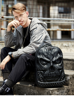 3D PU LEER SKULL rugzak - rugzakken stoom punk rivet persoonlijkheid reis rugzak universiteit / middelbare school tassen boekzak