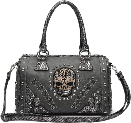 Sugar Skull Dag van de Doden Punk Art Tas Afneembare Riem Vrouwen Tasje Handtasje Schoudertasje Portemonnee Set