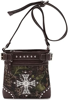 Camouflage Rhinestone Kruis Pistool Buckle Western Crossbody Handtassen Cowgirl Country Geplakte Handtas Vrouwen Single Shoulder