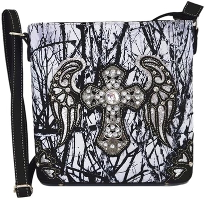 Camouflage Rhinestone Kruis Pistool Buckle Western Crossbody Handtassen Cowgirl Country Geplakte Handtas Vrouwen Single Shoulder