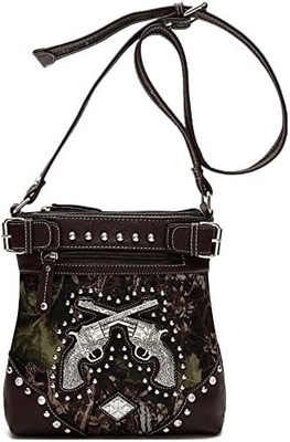 Camouflage Rhinestone Kruis Pistool Buckle Western Crossbody Handtassen Cowgirl Country Geplakte Handtas Vrouwen Single Shoulder