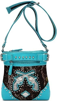Camouflage Rhinestone Kruis Pistool Buckle Western Crossbody Handtassen Cowgirl Country Geplakte Handtas Vrouwen Single Shoulder