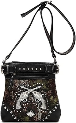 Camouflage Rhinestone Kruis Pistool Buckle Western Crossbody Handtassen Cowgirl Country Geplakte Handtas Vrouwen Single Shoulder