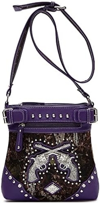 Camouflage Rhinestone Kruis Pistool Buckle Western Crossbody Handtassen Cowgirl Country Geplakte Handtas Vrouwen Single Shoulder