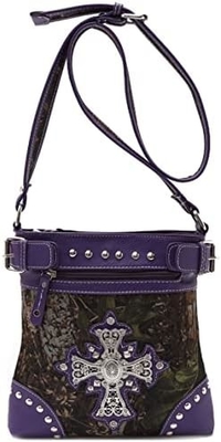 Camouflage Rhinestone Kruis Pistool Buckle Western Crossbody Handtassen Cowgirl Country Geplakte Handtas Vrouwen Single Shoulder