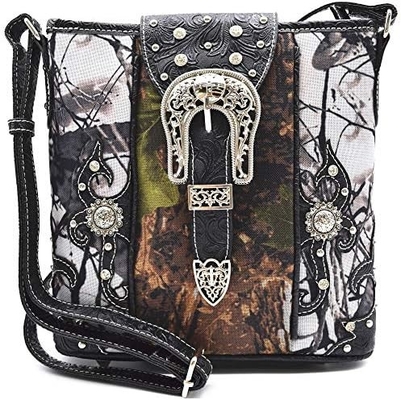 Camouflage Rhinestone Kruis Pistool Buckle Western Crossbody Handtassen Cowgirl Country Geplakte Handtas Vrouwen Single Shoulder