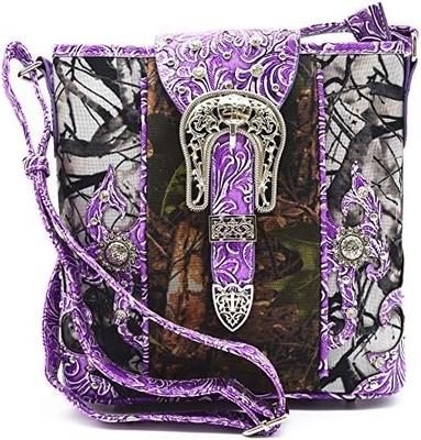 Camouflage Rhinestone Kruis Pistool Buckle Western Crossbody Handtassen Cowgirl Country Geplakte Handtas Vrouwen Single Shoulder