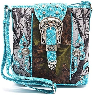 Camouflage Rhinestone Kruis Pistool Buckle Western Crossbody Handtassen Cowgirl Country Geplakte Handtas Vrouwen Single Shoulder