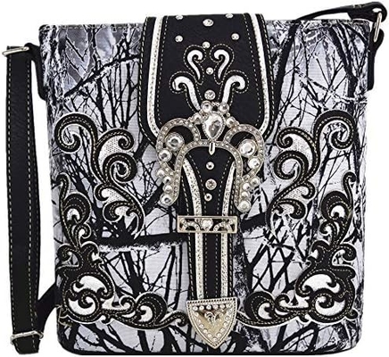 Camouflage Rhinestone Kruis Pistool Buckle Western Crossbody Handtassen Cowgirl Country Geplakte Handtas Vrouwen Single Shoulder