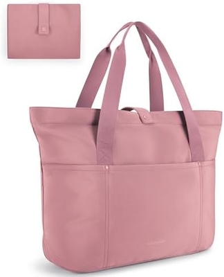 BAGSMART Tote Bag voor vrouwen, vouwbare Tote Bag met rits Grote schoudertas Top Handle Handtas voor reizen, werk