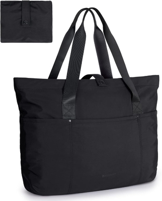 BAGSMART Tote Bag voor vrouwen, vouwbare Tote Bag met rits Grote schoudertas Top Handle Handtas voor reizen, werk